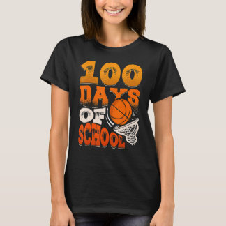 100th Day of School Basketball Kids 100 Days Of Sc T-Shirt