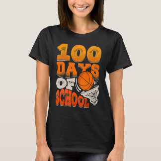 100th Day of School Basketball Kids 100 Days Of Sc T-Shirt