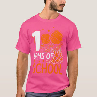 100Th Day Of School Basketball Kids 100 Days Of Sc T-Shirt