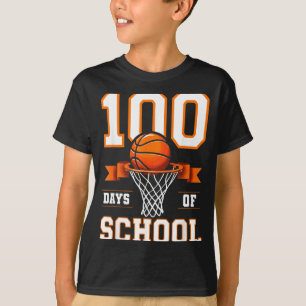 100th Day Of School Basketball Kids 100 Days Of Sc T-Shirt