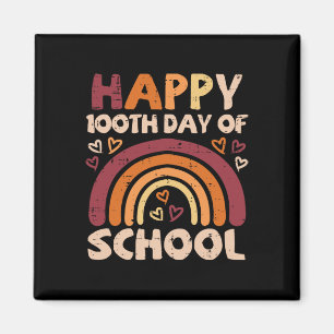 100th Day Of School Black Rainbow 100 Days Teacher Magnet
