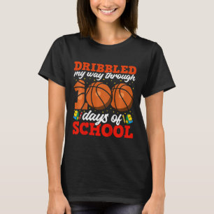 100th Day Of School Boys Basketball 100 Days Of Sc T-Shirt