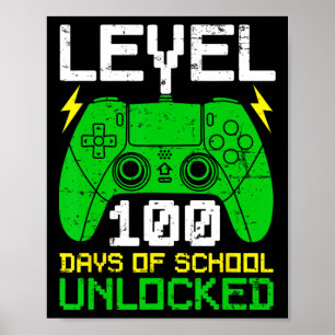 100th Day Of School Boys Girls Kids 100 Days Of Sc Poster