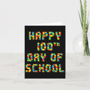 100th Day Of School Build Blocks Teachers Kids  Card
