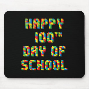 100th Day Of School Build Blocks Teachers Kids Mouse Pad