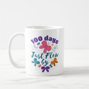 100th Day of School Butterfly 100 Days Flew By Coffee Mug