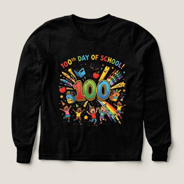 100th Day of School Colorful Celebration Design –  (Design Front)