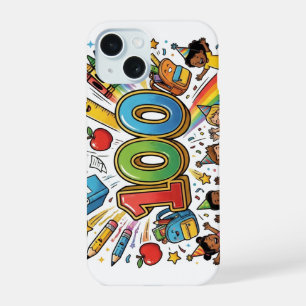 100th Day of School Colourful Celebration Design – iPhone 15 Case