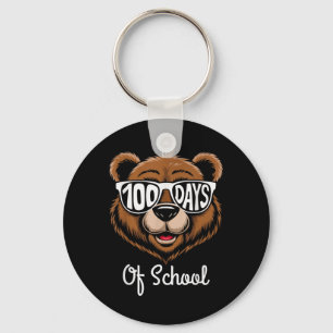 100th Day Of School Cool Bear 100 Days Smarter For Key Ring