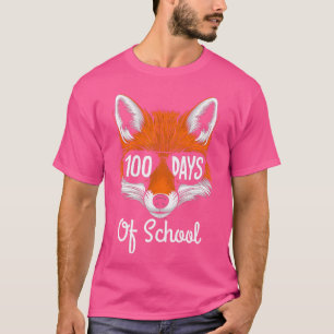 100Th Day Of School Cool Fox 100 Days Smarter For T-Shirt