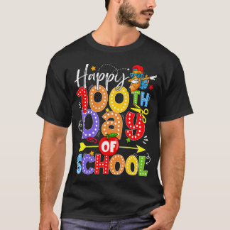 100Th Day Of School Coquette Bow 100 Days Dabbing  T-Shirt