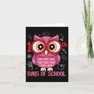 100th Day Of School Cute Owl 100 Days Smarter Girl Card