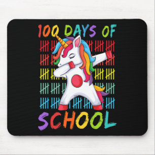100th Day of School Dabbing Unicorn 100 Magical Da Mouse Pad