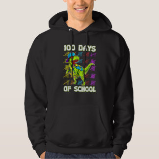 100th Day Of School Dino Kids Happy 100 Days Dinos Hoodie