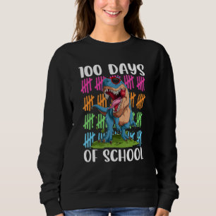 100th Day of School Dino Kids Happy 100 Days Dinos Sweatshirt