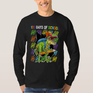 100th Day Of School Dinosaur Rex Dino   Boys Kids T-Shirt