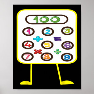 100th Day Of School For Teachers Kids 100 Days Mat Poster