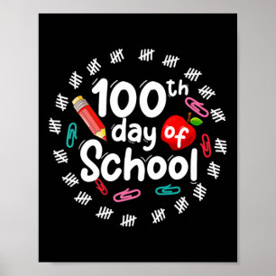 100th Day Of School For Teachers Kids 100 Days Sma Poster