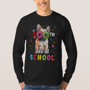 100th Day Of School Frenchie Dog Donut 100 Days St T-Shirt