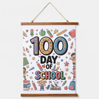 100th Day of School Fun T-Shirt | Colorful Kids &  Hanging Tapestry