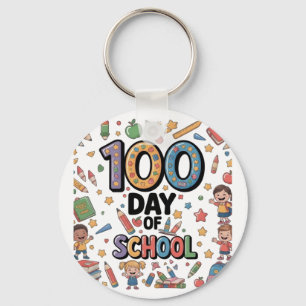 100th Day of School Fun T-Shirt   Colorful Kids &  Key Ring