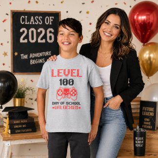 100th Day of School Gamer T-Shirt - Kids Video Gam