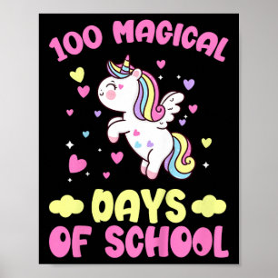 100th Day Of School Girls 100 Magical Days Of Scho Poster