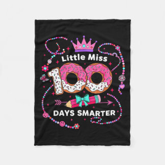 100th Day Of School Girls Kids Little Miss 100 Day Fleece Blanket