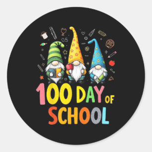 100th Day Of School Gnome Fun Teachers And Student Classic Round Sticker