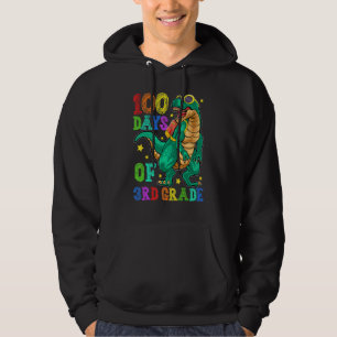 100th Day Of School Happy 100 Days 3rd Grade Dino Hoodie