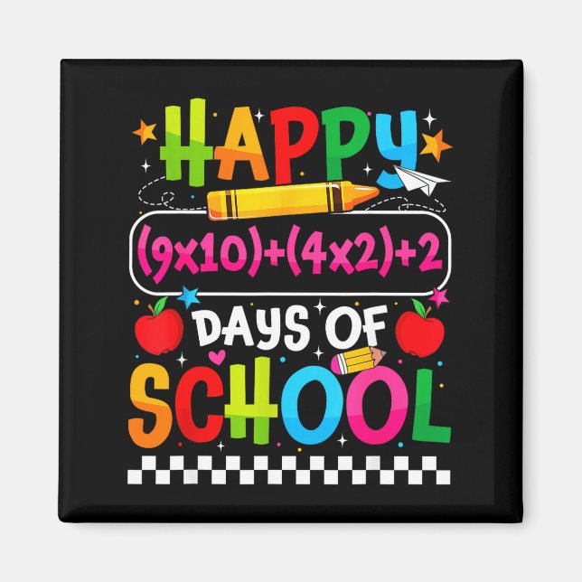 100th Day Of School Happy 100 Days Math Equation T Magnet (Front)