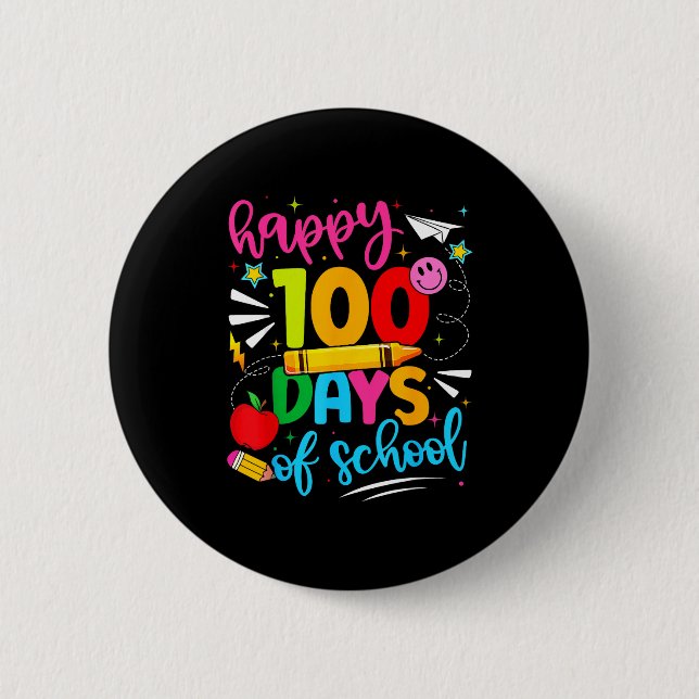 100th Day Of School Happy 100 Days Teachers Boy Gi 6 Cm Round Badge (Front)