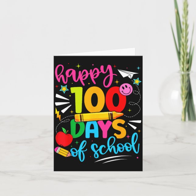 100th Day Of School Happy 100 Days Teachers Boy Gi Card (Front)