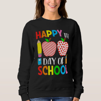 100th Day Of School Hearts Stripes Teacher And Stu Sweatshirt