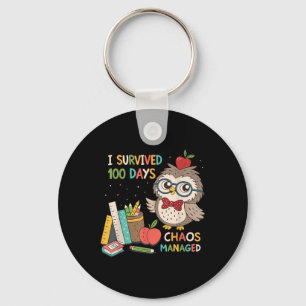 100th Day Of School - I Survived 100 Days - Chaos  Key Ring