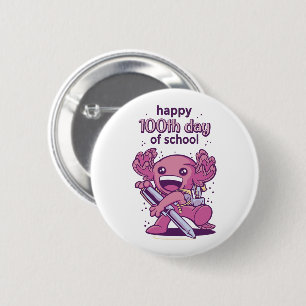 100th day of school invitation 6 cm round badge