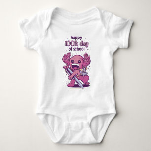 100th day of school invitation baby bodysuit