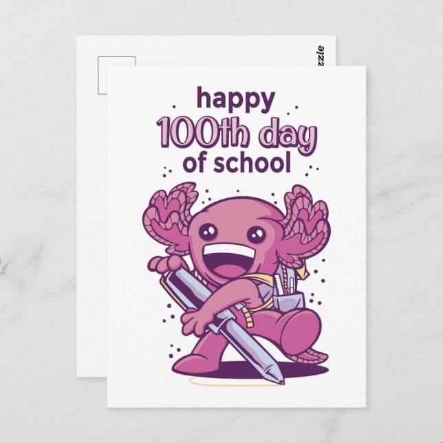 100th day of school invitation postcard (Front/Back)