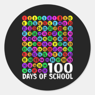 100th Day Of School Kids 100 Days Learning Math Nu Classic Round Sticker