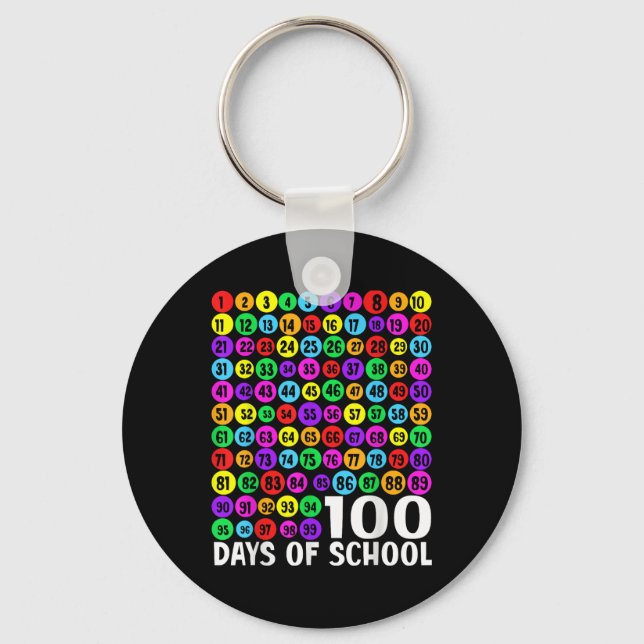 100th Day Of School Kids 100 Days Learning Math Nu Key Ring (Front)