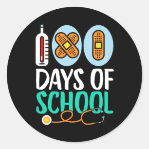 100th Day Of School Kids Teacher 100 Days Of Schoo Classic Round Sticker