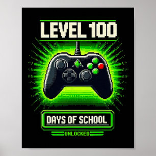 100th Day Of School Kids Video Games Boy Gamer 1 Poster