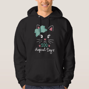 100th Day of School Kitty Cat 100 Magical Days Tea Hoodie