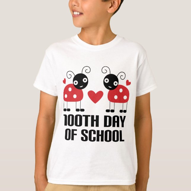 100th Day Of School Ladybug Teacher Gift T-Shirt (Front)