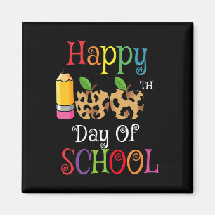 100th Day Of School Leopard Print Teacher Student Magnet