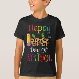 100th Day Of School Leopard Print Teacher Student  T-Shirt