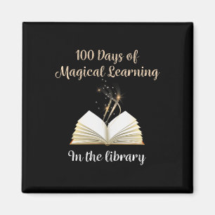 100th Day Of School Magical Library Learning Adven Magnet