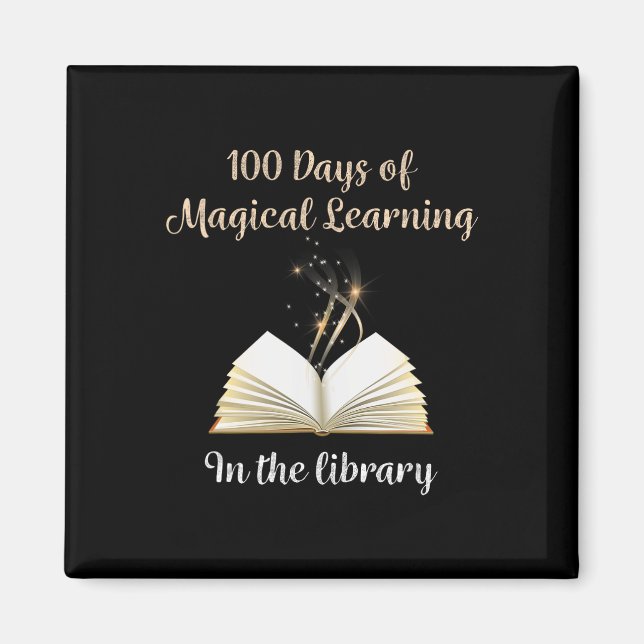 100th Day Of School Magical Library Learning Adven Magnet (Front)