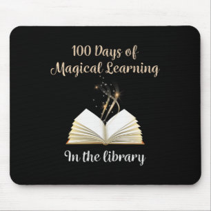 100th Day Of School Magical Library Learning Adven Mouse Pad