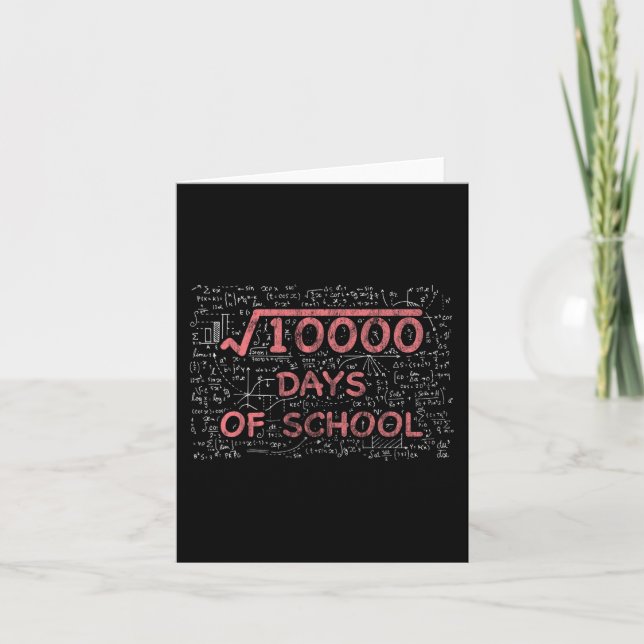 100th Day Of School Math Teacher 100 Days Of Schoo Card (Front)